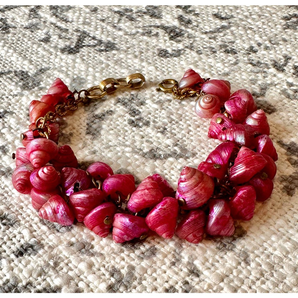 Vintage Bracelet Pink Shell 7" - Picture 9 of 12
